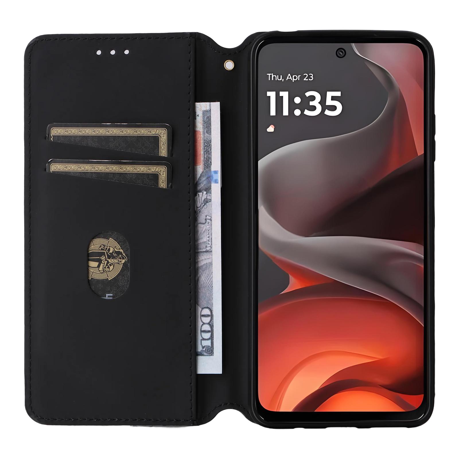 

For Motorola Moto G15 Power 4G/G15 4G Wallet Case Rhombus Imprinted Leather Phone Cover Brown