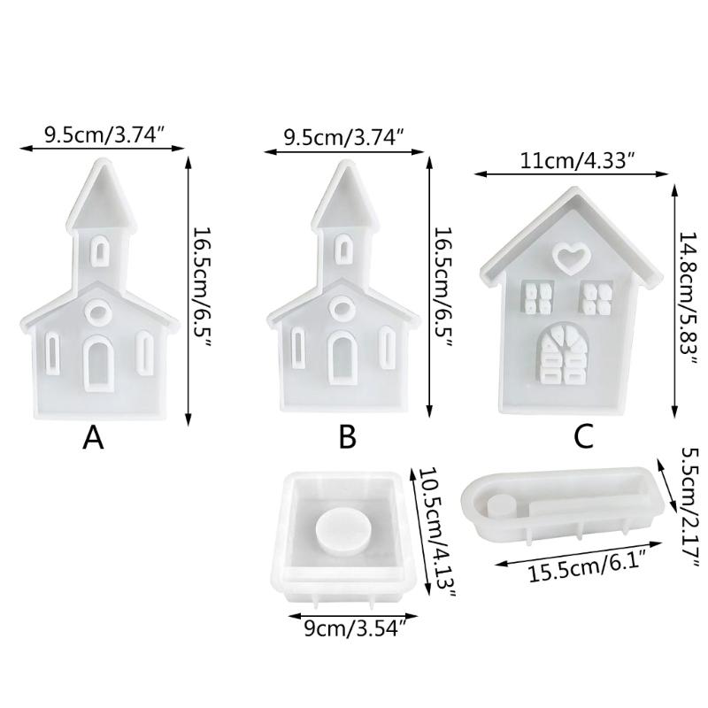 Castle Shape Candle Holder Mold with Base for Making Candle Holder Decor Tealight Holder Ornament, Epoxy Resin Casting