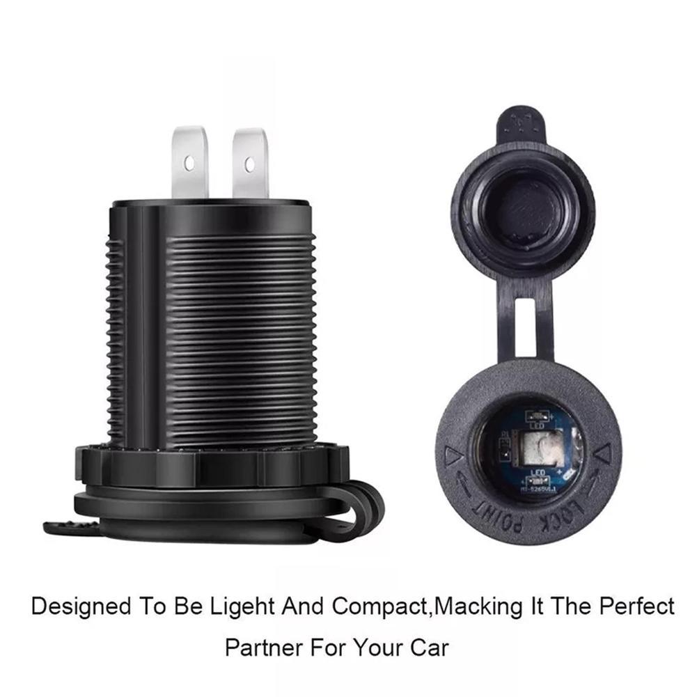 12V-24V Car Cigarette Lighter Socket Waterproof Plug Power Outlet Adapter For Marine Boat Motorcycle Truck RV ATV