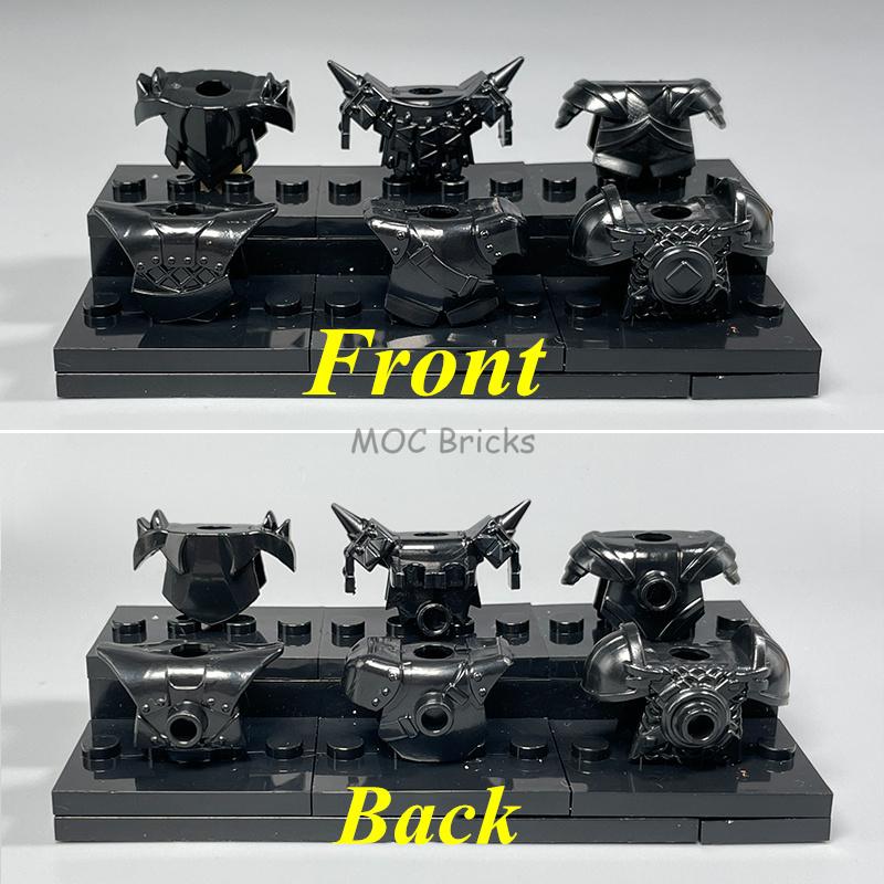 MOC Bricks Black Sword Shield Spear Halberd Helmet Medieval Knights Rome Action Figure Educational Building Block Gifts