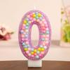 Colorful Ocean Ball Birthday Candle with Purple Edge - Creative Party Decoration