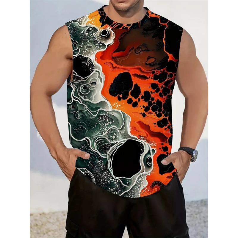 Men's Tank Top Sleeveless Shirt Patterned Duck O Neck Clothing 3D Print Everyday Sports Fitness Muscle Elements Gym Clothing Man