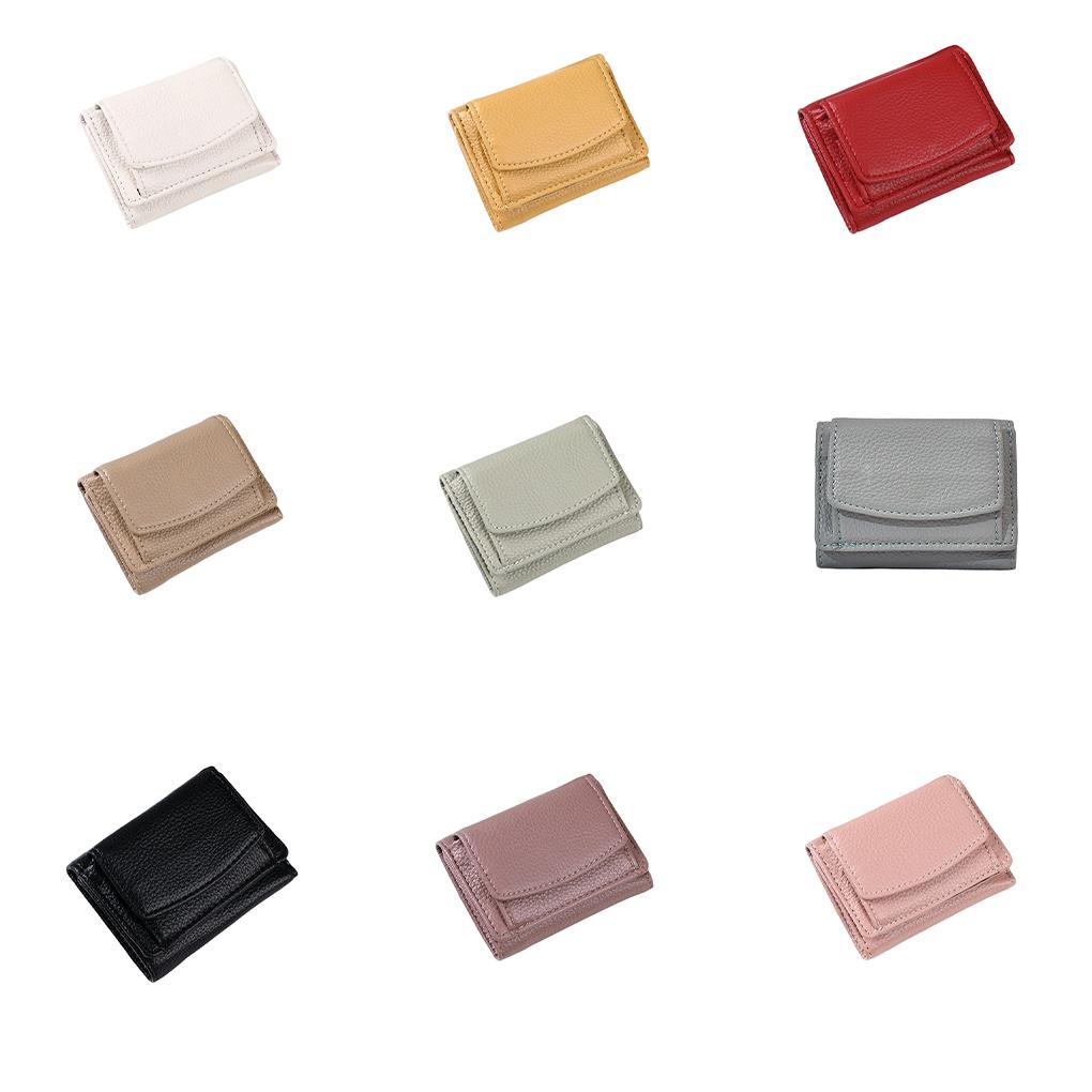 Portable Women Leather Wallet ple Design Foldable Change Purse Shopping Card Holder Carrying Bag Birthday Gift