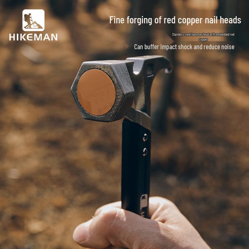 Multi-functional Outdoor Camping Hammer: Tent Peg Hammer, Nail Puller, Bottle Opener, Survival Tool.