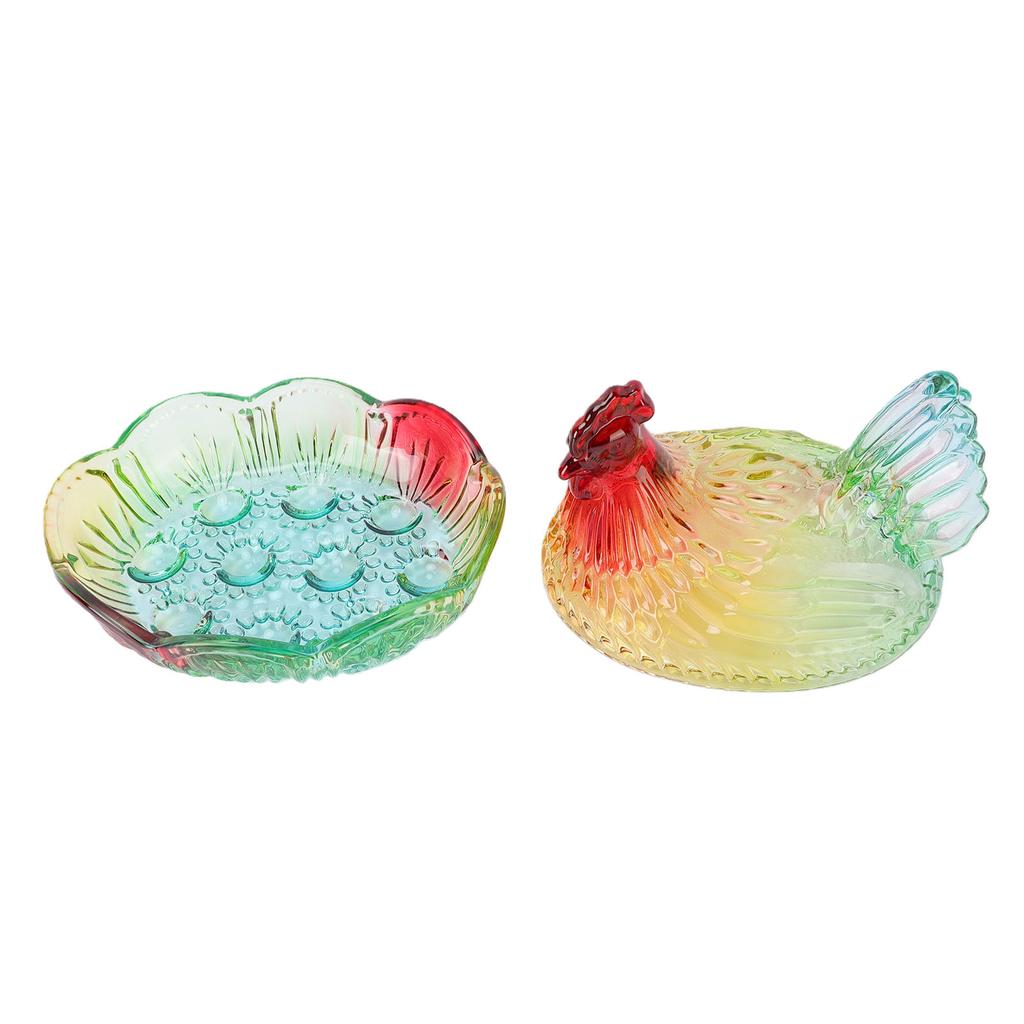 Kippen Snoep Glazen Pot met Deksel Decoratieve Vintage Snoepschaal voor Huis Keuken Eettafel