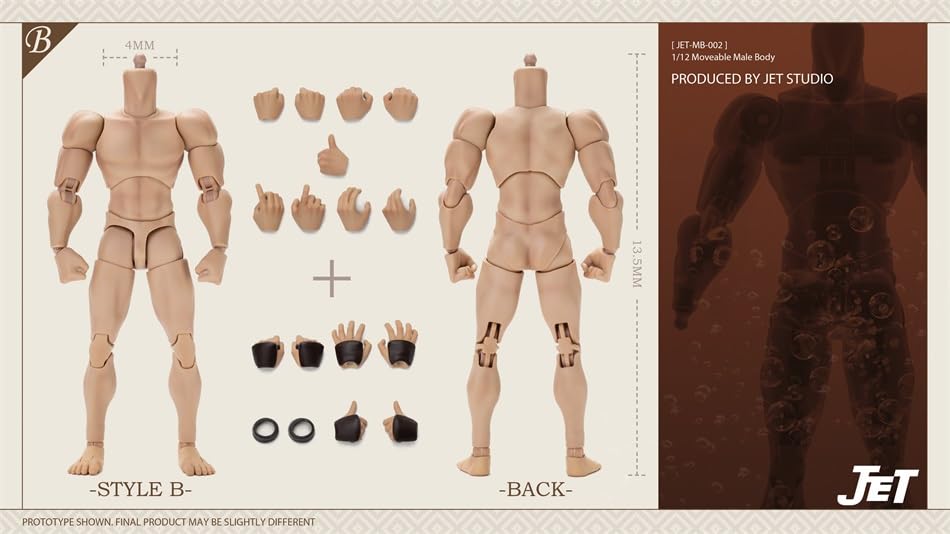 Toys & Hobbies [TOYBARJAPAN] 1/12 Scale Action Figure JET STUDIO TS-MB-002 Male Muscle Body