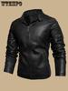 Men's Solid Color Retro PU Leather Jacket-Multi-pocket Street Stylish Classic Bomber JacketSuitable for Casual Wear, Perfect Gift for Fashionable Men