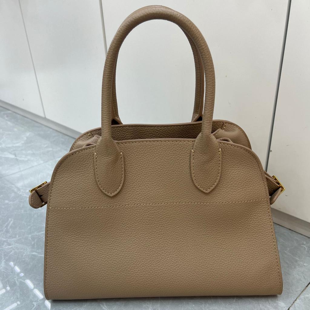 Lychee Patterned Top Layer Cowhide Tote Bag Genuine Leather Handbag Fashionable And Casual Large Capacity Women's Bag+single Shoulder Crossbody Bag