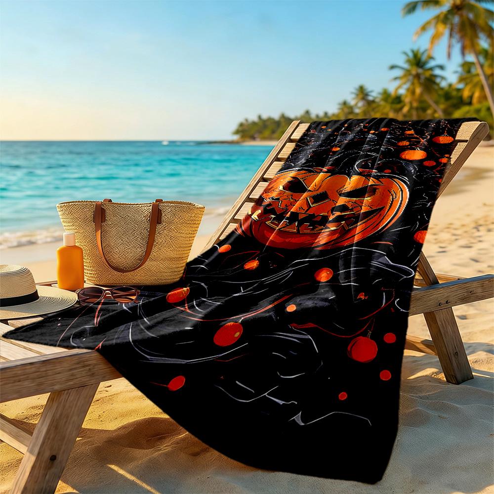 Halloween Beach Towel Quick-Dry Soft Microfiber Comfortable Lightweight Suitable for Sports, Travel, Swimming, Yoga, Bathroom, Beach, And Pool