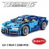 Green Bull 1:14 Remote Control Sports Car - Lego-Compatible Racing Model Building Set