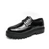 Cheap foreign trade leather shoes men's autumn British style dress business black platform brock wedding groom shoes