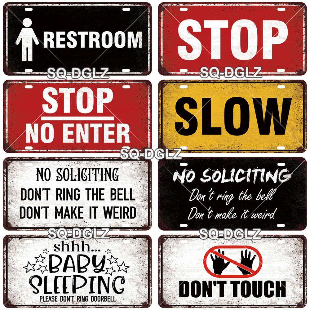 SQ-DGLZ Warning Beware Of License Plate WIFI Tin Sign State Wall Decoration Metal Sign Home Decor Painting Plaques Art Poster