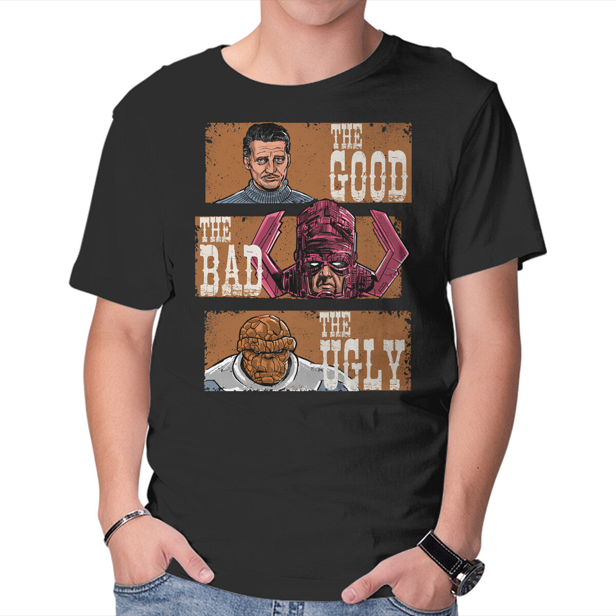 Unisex Crew Neck T-Shirt Fantastic Western Graphic Short Sleeve Casual Tee M