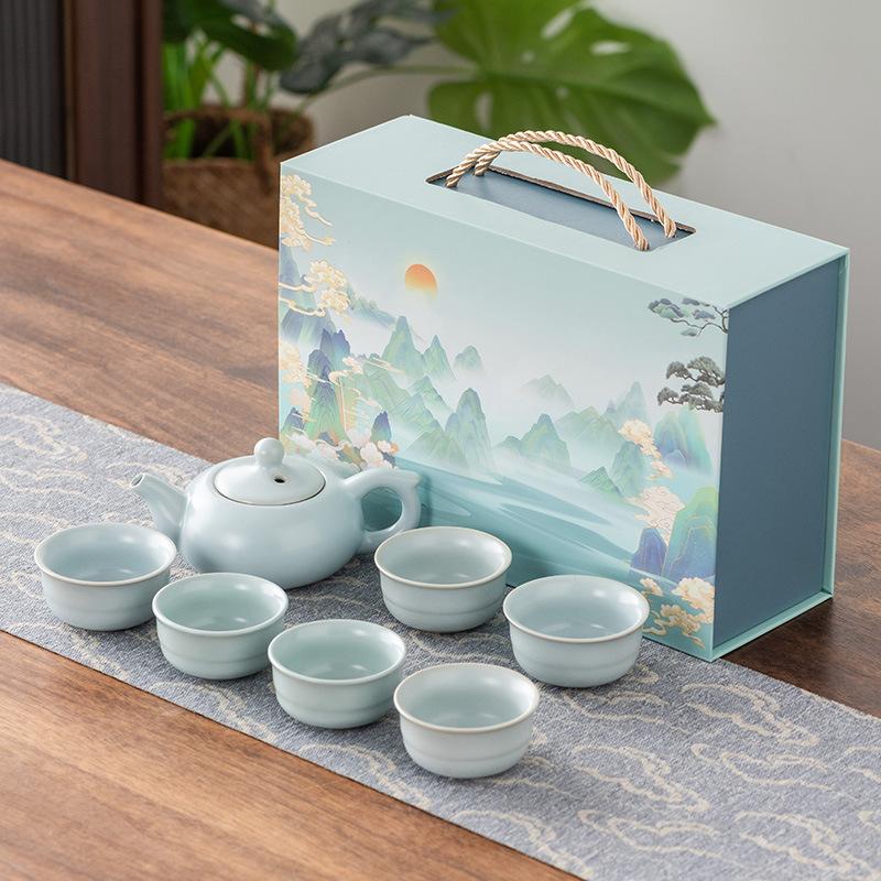 Geyao Ru Kung Fu Tee-Set Guochao Geschenkbox Keramik Tee-Set Geschenke Firmen-Jahresversammlung Geschenke