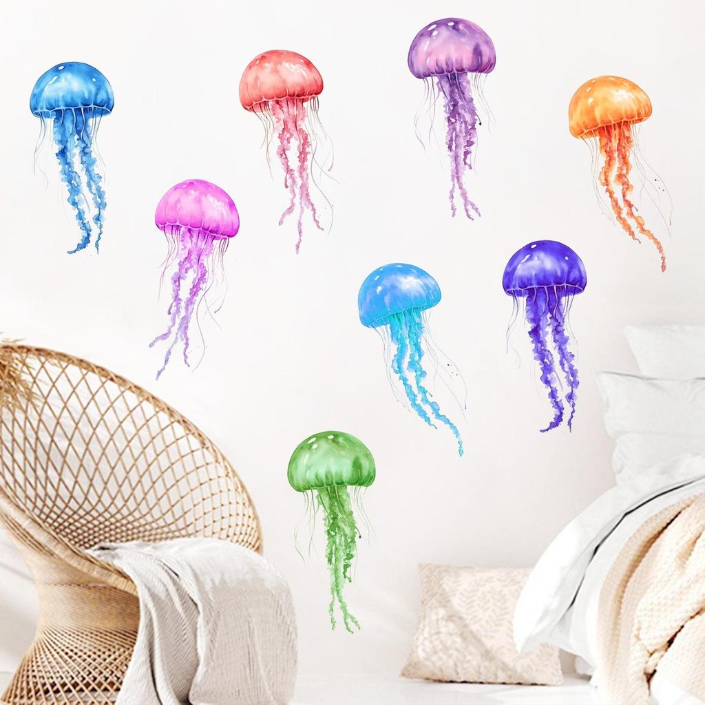 Blå Selvlysende Magiske Maneter Dekaler for Barneromsdekorasjon