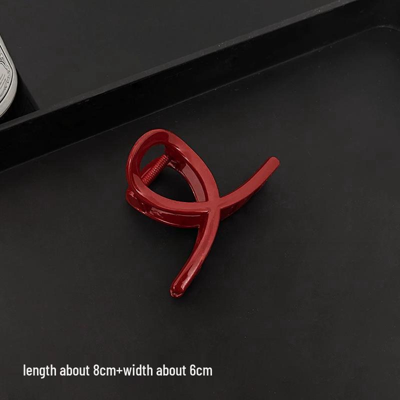 Festive Red Claw Hair Clip for Women - New Year and Christmas 2023