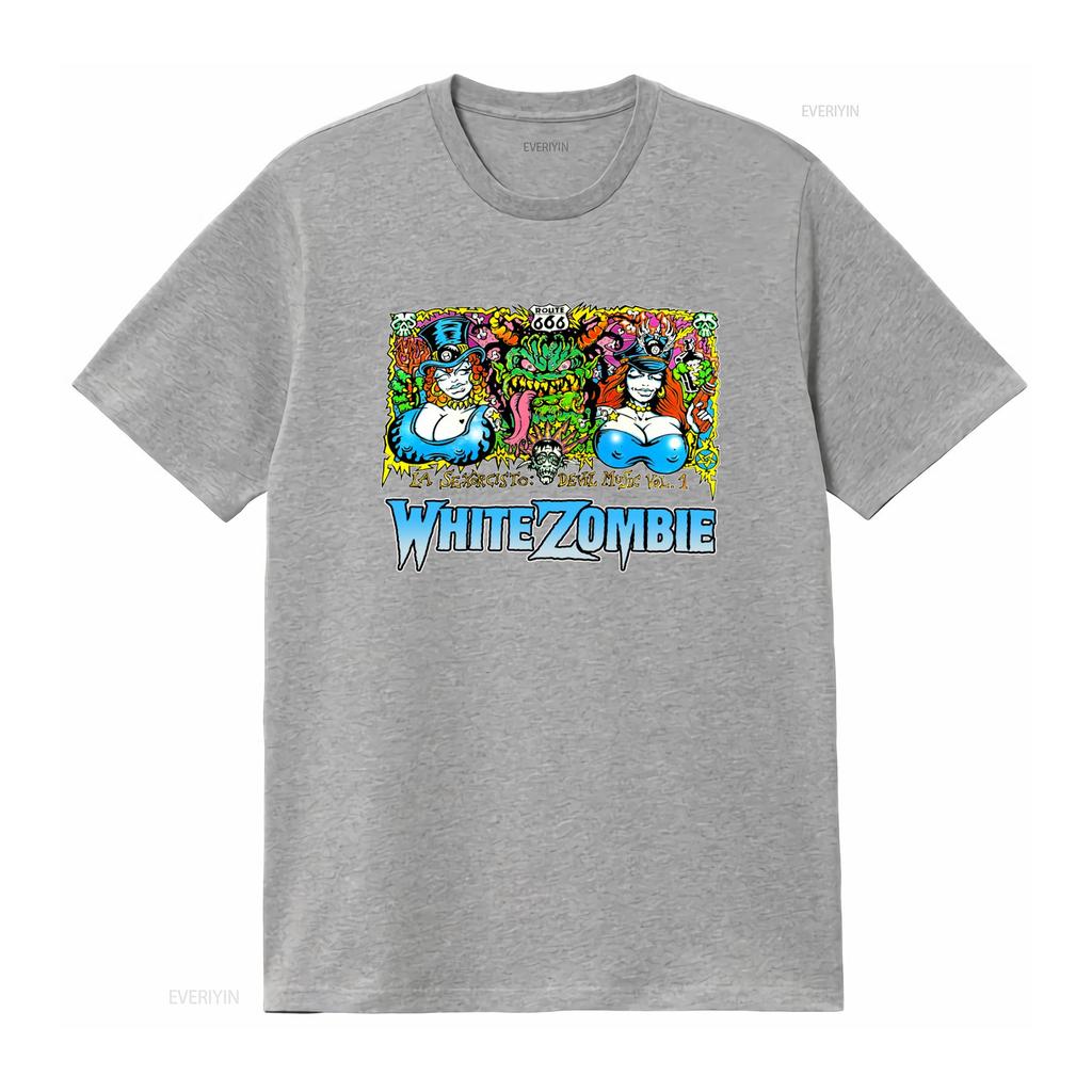 White Zombie La Sexorcisto Devil Music Vol 1 Route 666 T Shirt for Rock Band Tour 92 93 Style vintage Washed Unisex Stylish