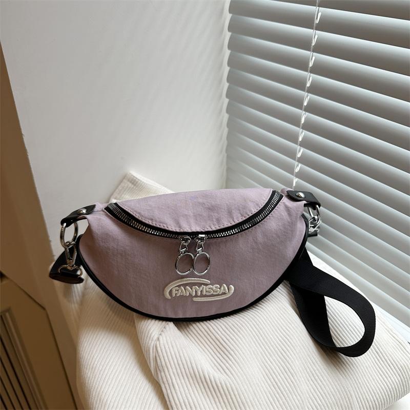 Simple Letter Calico Bag Dumpling Bag New Solid Color Casual Versatile Shoulder Messenger Bag