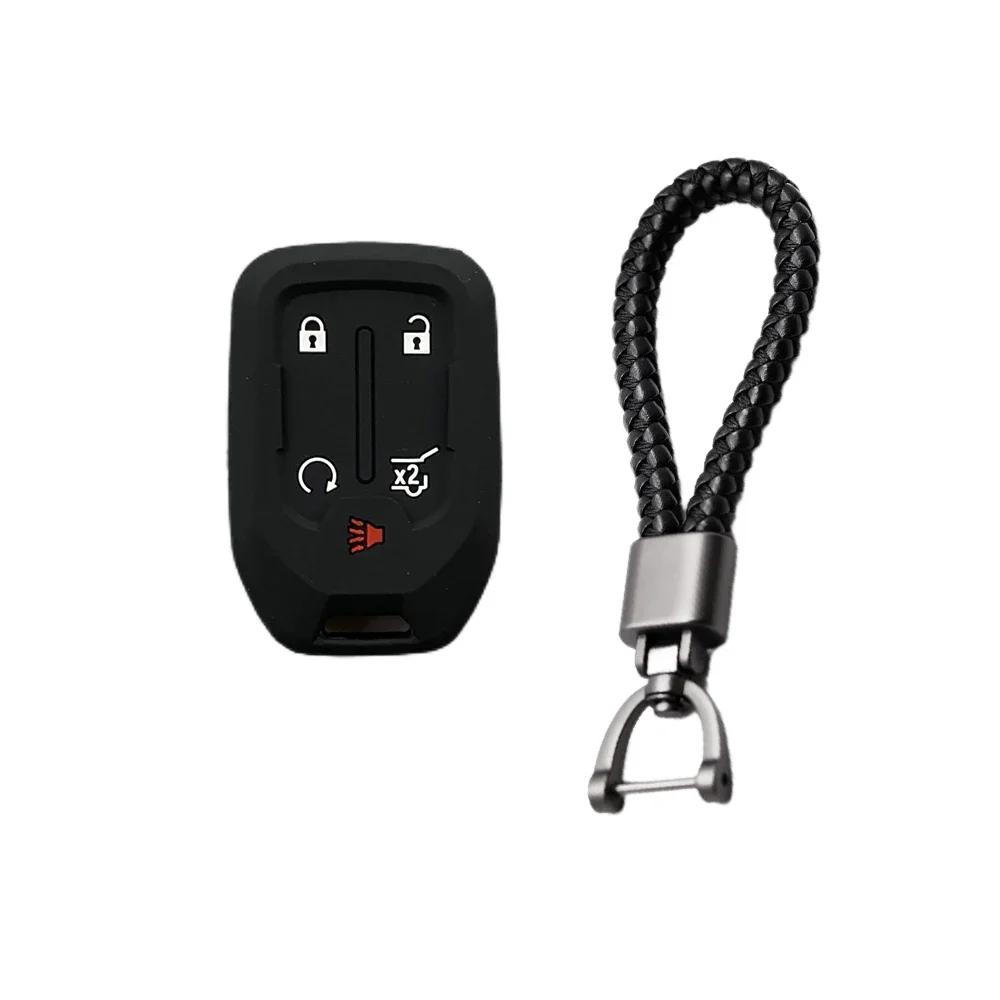 5 Buttons Silicone Car Key Case Skin Protector Cover for Chevrolet Tahoe Silverado Suburban GMC Terrain Acadia YUKON XL Sierra