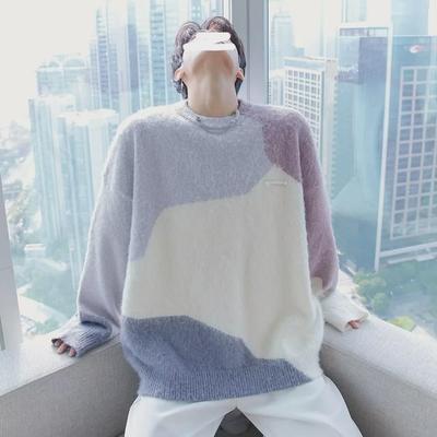 Men's Urban Hong Kong Style Round Neck Long Sleeve Casual Winter Sweater