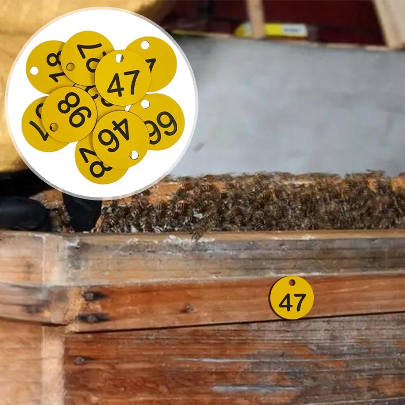 10/20/50/100Pcs Numbered Sign Labels Beehive Tags Garden Box Mark With Hole Plant Markers Bee Hive Mating Box Mark Garden Tools