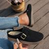 Women's New Four-season Casual Soft Bottom Without Heel Baotou Retro Cork Half Slippers