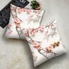 Square Chinese Landscape Painting Cushion Cover Vintage Plum Blossom Pillowcase