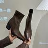 Pointed Thin Boots Women Wear Autumn and Winter New Versatile Thin Single Boots Fashion Martin Boots Thick High Heel Short Boots