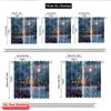 2pcs 2D flat printing Merry Christmas Party Curtains Snowy Christmas Durable Polyester Without Electricity Party Decorations