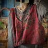 Antiker Lehm Xiangyun Seidendruck Zweifarbige Schalweste mit Blumenknochen-Design