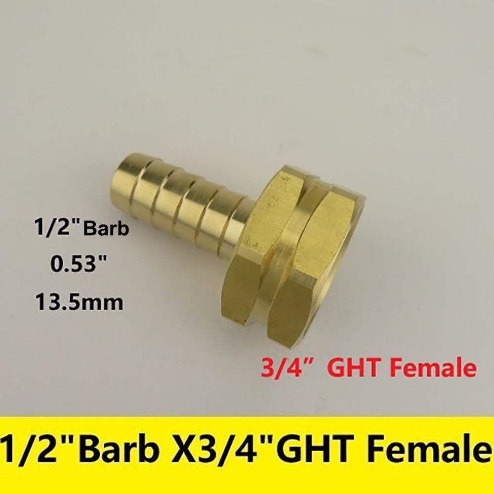 3/4" GHT Brass Barb Fitting 3/8" 1/2"  5/8" 3/4"  Barb Barb Fitting Connector  Car Washin