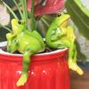 Miniature Frogs Figurines Plant Decoration for Pot,Frogs Garden Decors Frogs Statue Planter Huggers for Flower Ornament