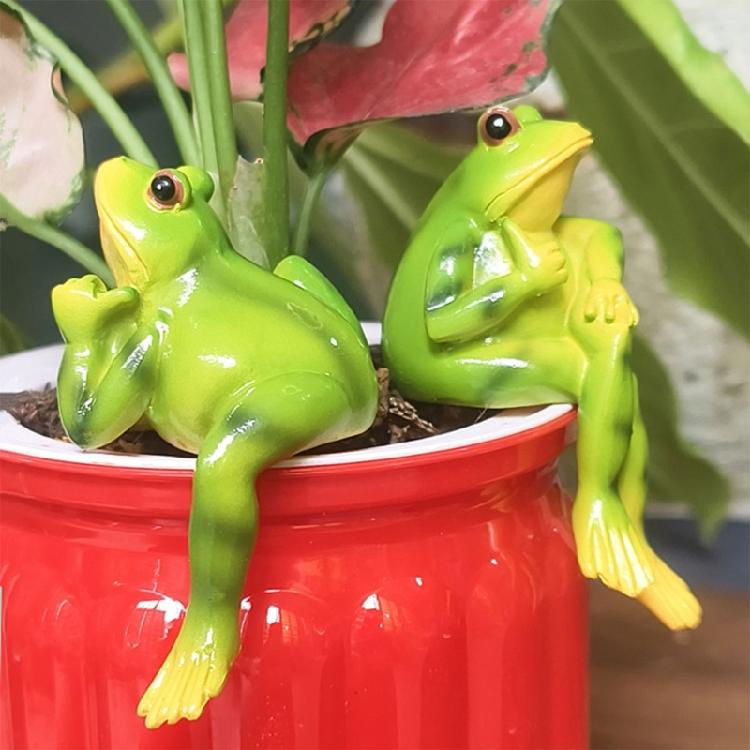 Miniature Frogs Figurines Plant Decoration for Pot,Frogs Garden Decors Frogs Statue Planter Huggers for Flower Ornament