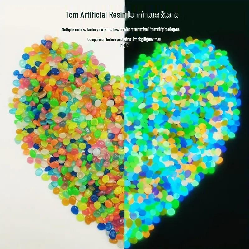 1cm Luminous Glowing Pebbles for Garden, Fish Tanks, Landscaping, Archaeology, and Fluorescent Decor.