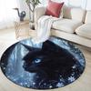 Magical Black Cat Round Area Rug,Carpet Rug for Living Room Bedroom Sofa Playroom Decor,Non-slip Floor Mat