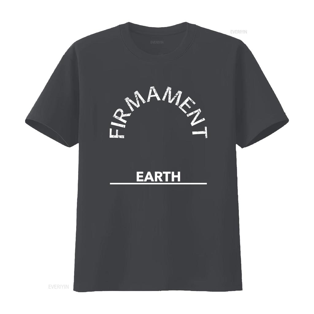Firmament Flat Earth T Shirt Unique Design for Trendy Fashion Lovers vintage Washed Stylish Top For Everyday Wear streetwear