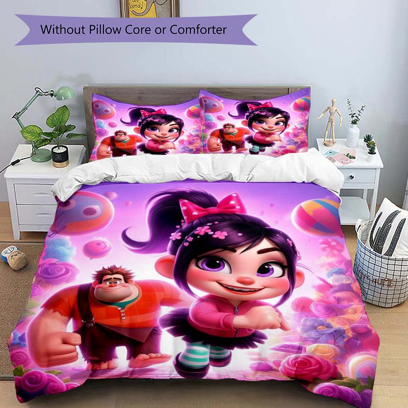 Sweet Adventure Candy Land Print 3Pcs Bedding Setduvet Cover With 2 Bedropillowcase Home Birthday Gift