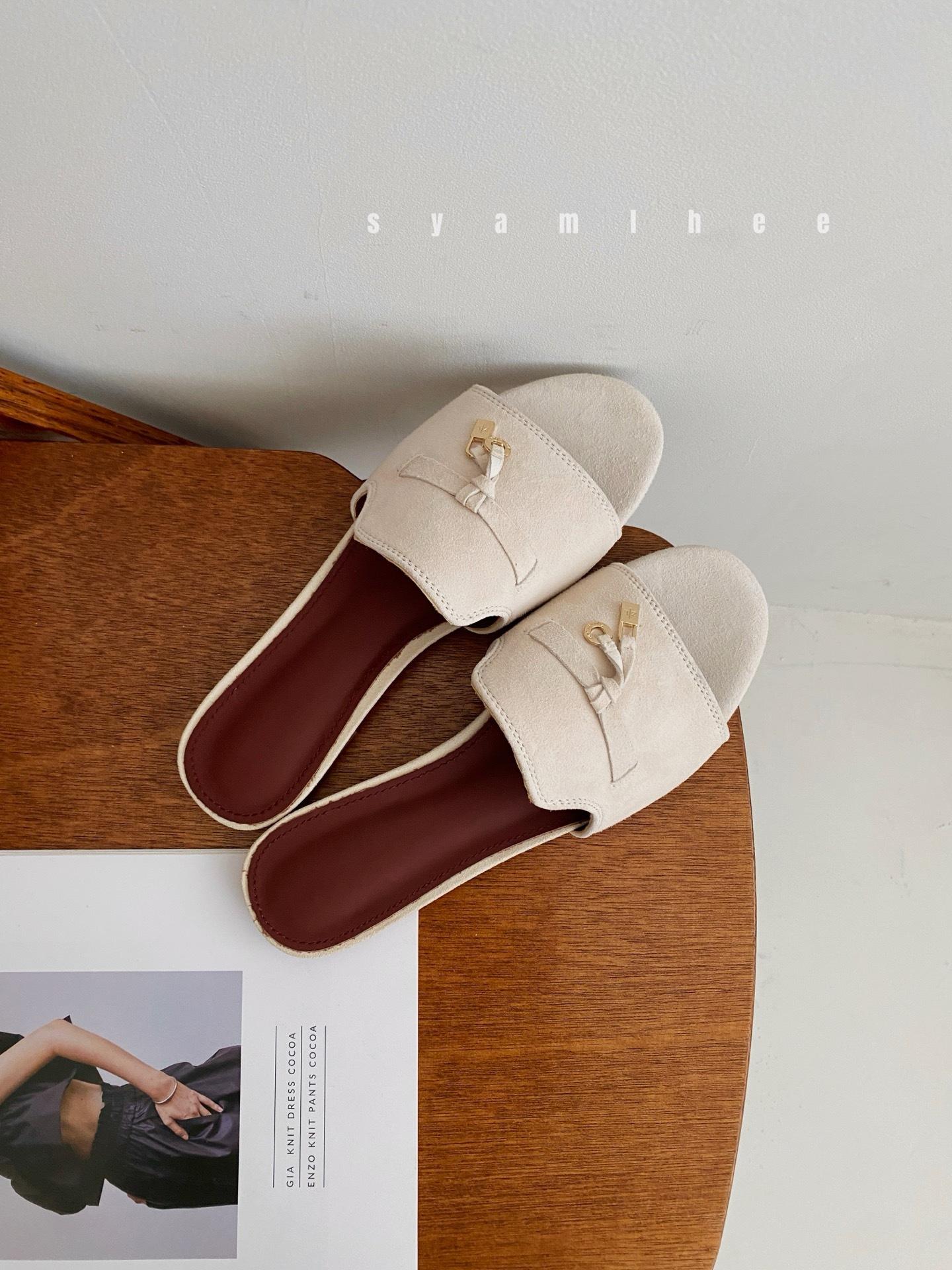 

Sheepskin version~ fringed pendant wearing one and a half slippers women s summer leather flat-bottomed cool slippers half tray 39 абрикосовий