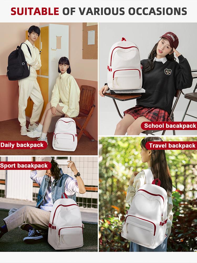 15.6'' Large Capacity Laptop Backpack for Women, Teen School Backpack for Girls Boys, Waterproof Travel Daily Bag Black Rucksack