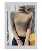 Women's Seamless High Neck Ribbed Knit Wool Sweater - Slim Fit, Textured Base Layer Pullover
