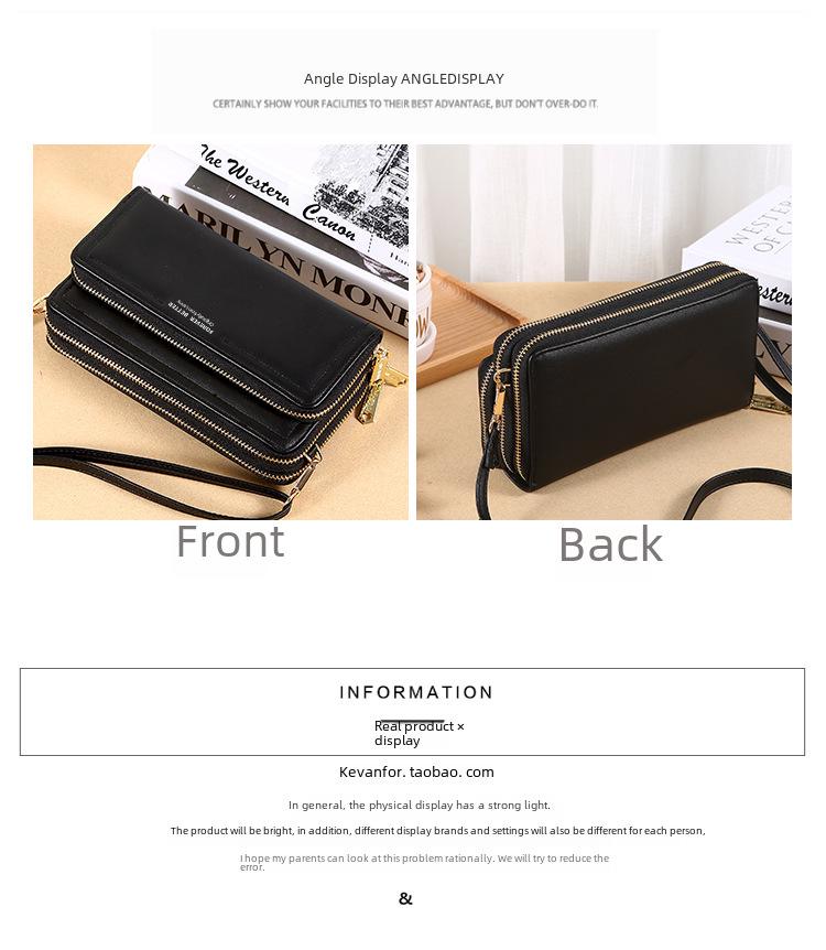 Lonny Women's Large Double Zipper Clutch Wallet & Shoulder Bag - Multifunctional, Fashionable, and Spacious.