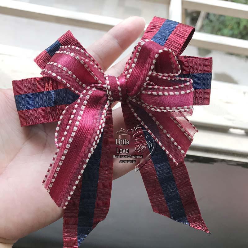 10 Yards 2.5/4cm Snow Yarn Ribbon with Jump Stitches for DIY Lolita Bow Hair Accessories