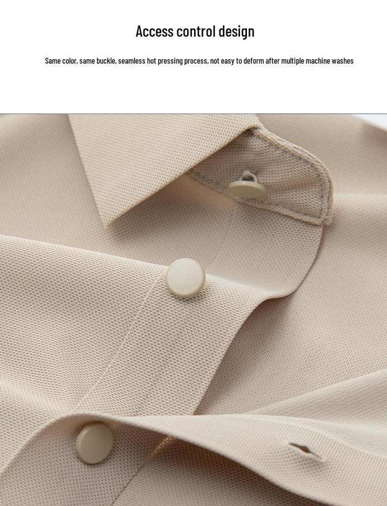 Men's Summer Ice Silk Seamless Lapel Polo - Solid Color Urban Business T-shirt for Dad or Office Wear