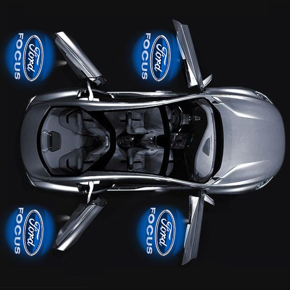 2Pcs Car Badge Door Welcome Lights LED Laser Projector Lamps For Ford Mondeo 2007-2013 Max 2007-2008 Mustang Fiesta Foose Focus