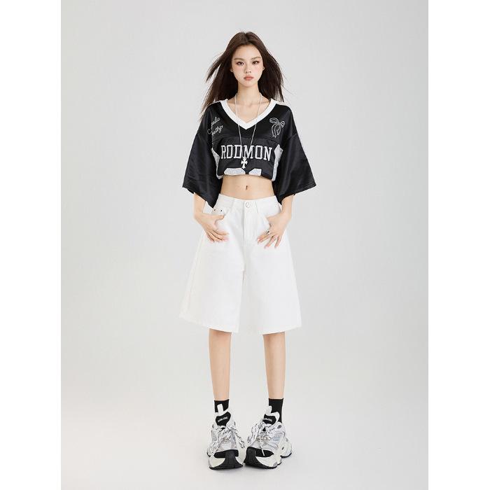 Women s 2025 Summer Loose Slimming Korean Style Denim Shorts - Trendy Casual Versatile Fashion XL