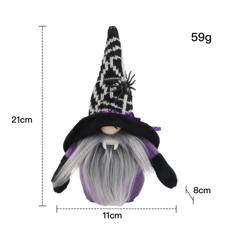 New Halloween Broomstick Hat with Top Hat Dwarf Gnome Doll Ornaments Cute Cartoon Dwarf Elf Halloween Home Decoration