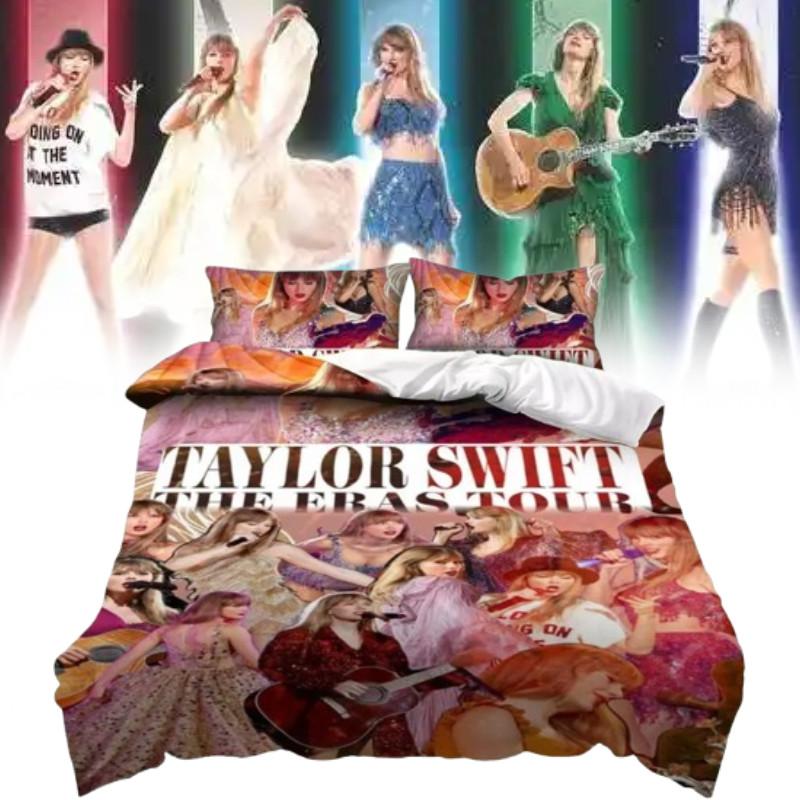 Character Swift Taylor Pattern Print Duvet Cover Pillowcase Set Bedroom Bedding