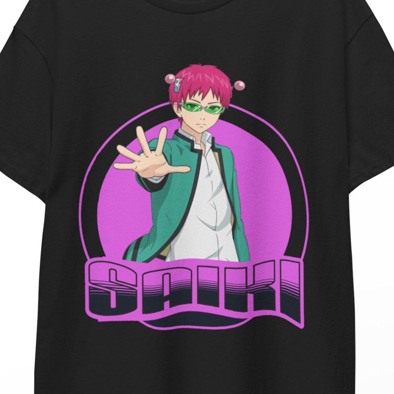 Saiki K Merch Anime T Shirt Saiki K Sticker Saiki K Poster The Disastrous Life Pink Hair Saiki Kusuo Kaidou Anime T Shirt MerchSaikiKPlusPro L