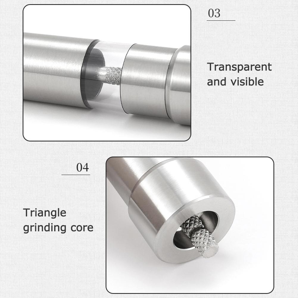 Stainless Steel Thumb Push Spice Sauce Grinders Manual Salt Grinder Fennel Pepper Spices Grinder For Various Spices Kitchen Tool