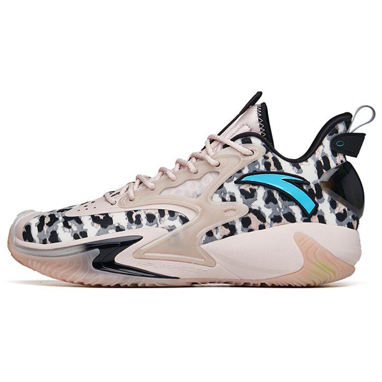 ANTA Shock Wave 3 Pro Basketball Shoes Men's Mid Top Lotus Gray/Wheat Color/Ivory White 112221619-3